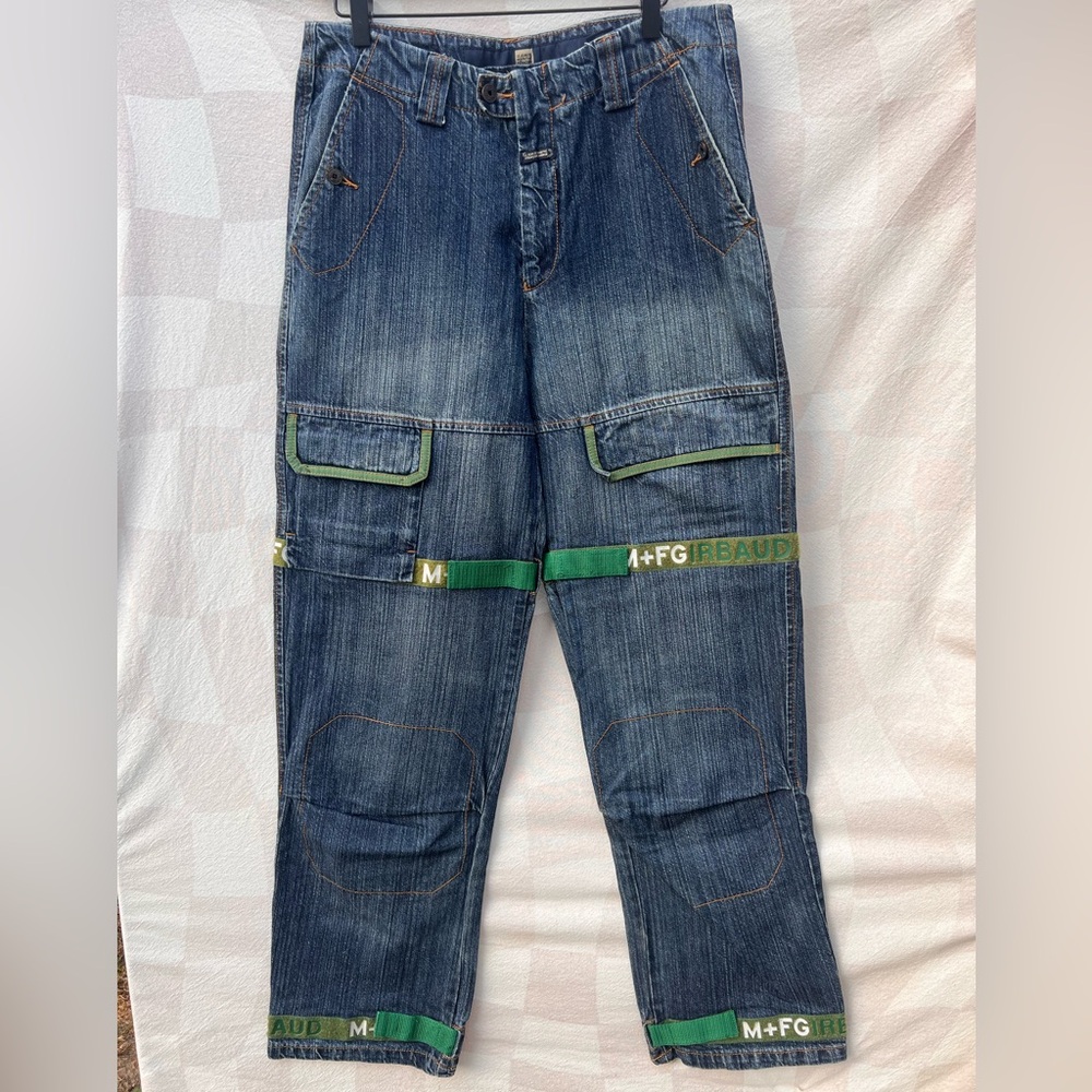 Vintage Marithe Francois Girbaud Shuttle Tape Belt Strap Jeans (size 34)